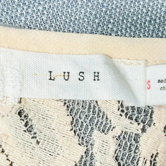 LUSH Women Sleeveless Pullover Scoop Neck Pink Lace See Through Top Size Small - Picture 11 of 13